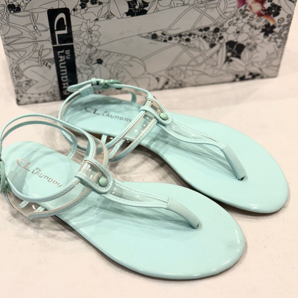 CL by Laundry Natalia Vinyl-pat Women's Sandals Color Clear/Pale Mint